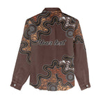 Personalised Aboriginal Art Kangaroo Symbol Women Casual Shirt