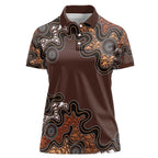 Personalised Aboriginal Art Kangaroo Symbol Women Polo Shirt