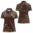 Personalised Aboriginal Art Kangaroo Symbol Women Polo Shirt