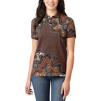 Personalised Aboriginal Art Kangaroo Symbol Women Polo Shirt