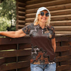 Personalised Aboriginal Art Kangaroo Symbol Women Polo Shirt