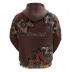 Personalised Aboriginal Art Kangaroo Symbol Zip Hoodie