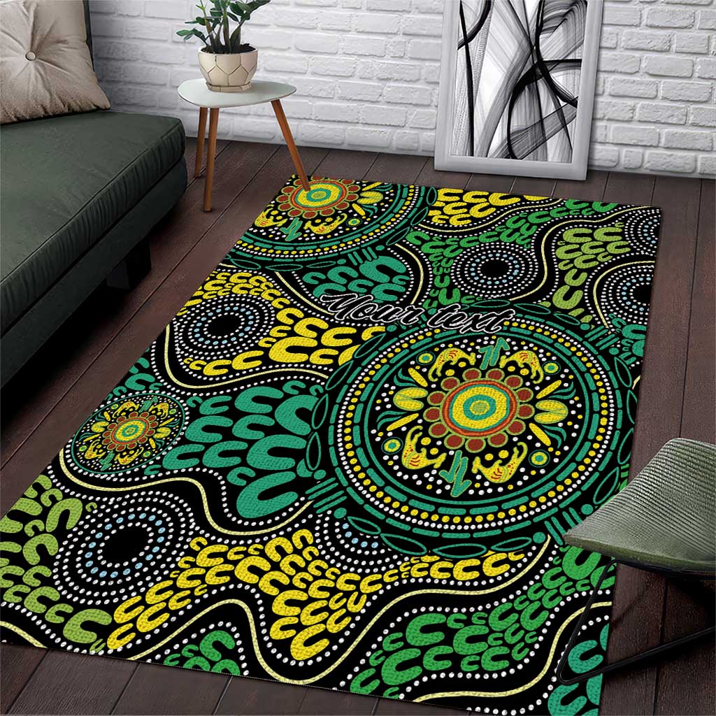 Personalised Aboriginal Art People Symbol Area Rug