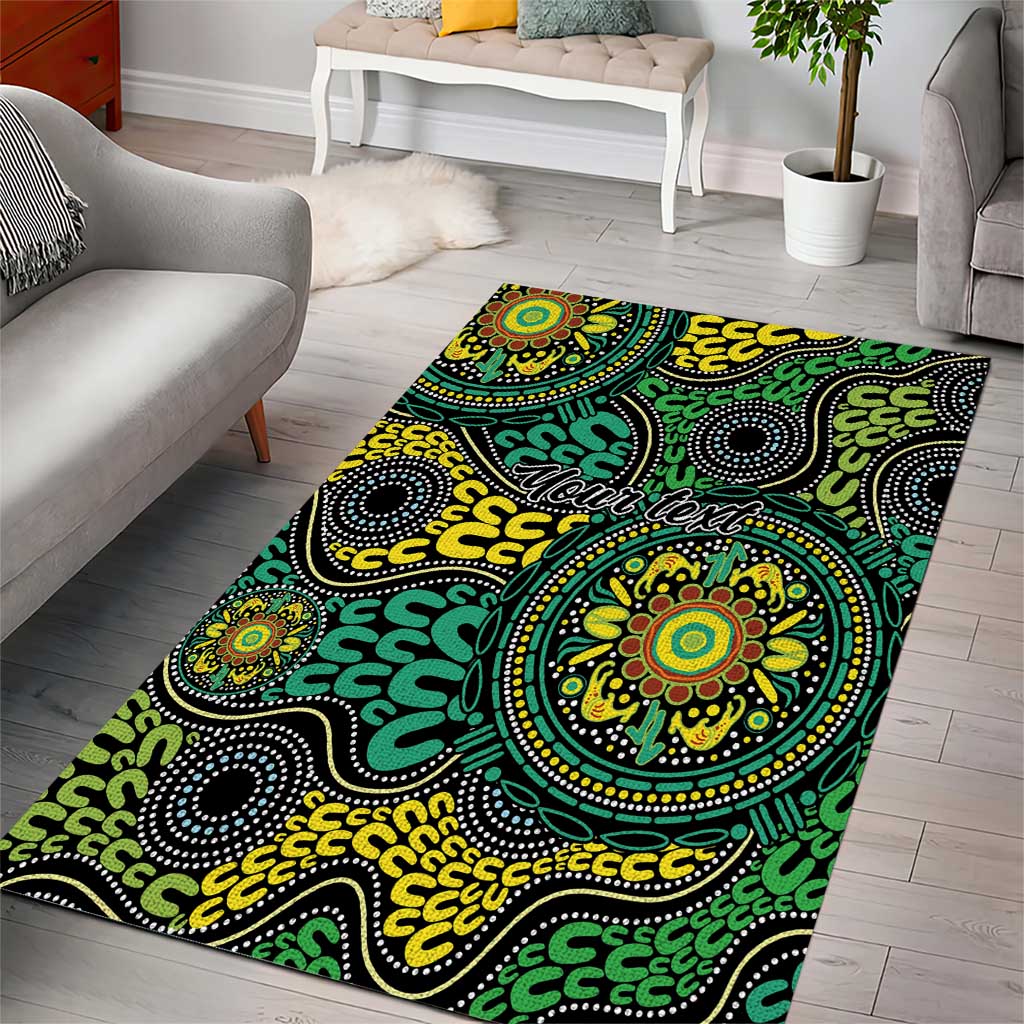 Personalised Aboriginal Art People Symbol Area Rug