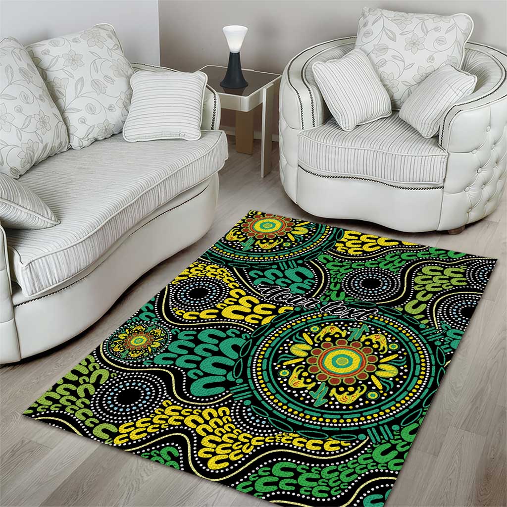Personalised Aboriginal Art People Symbol Area Rug