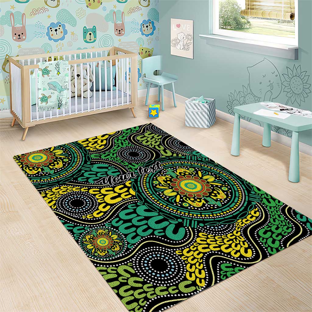 Personalised Aboriginal Art People Symbol Area Rug
