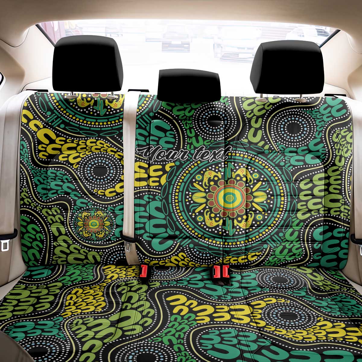 Personalised Aboriginal Art People Symbol Back Car Seat Cover