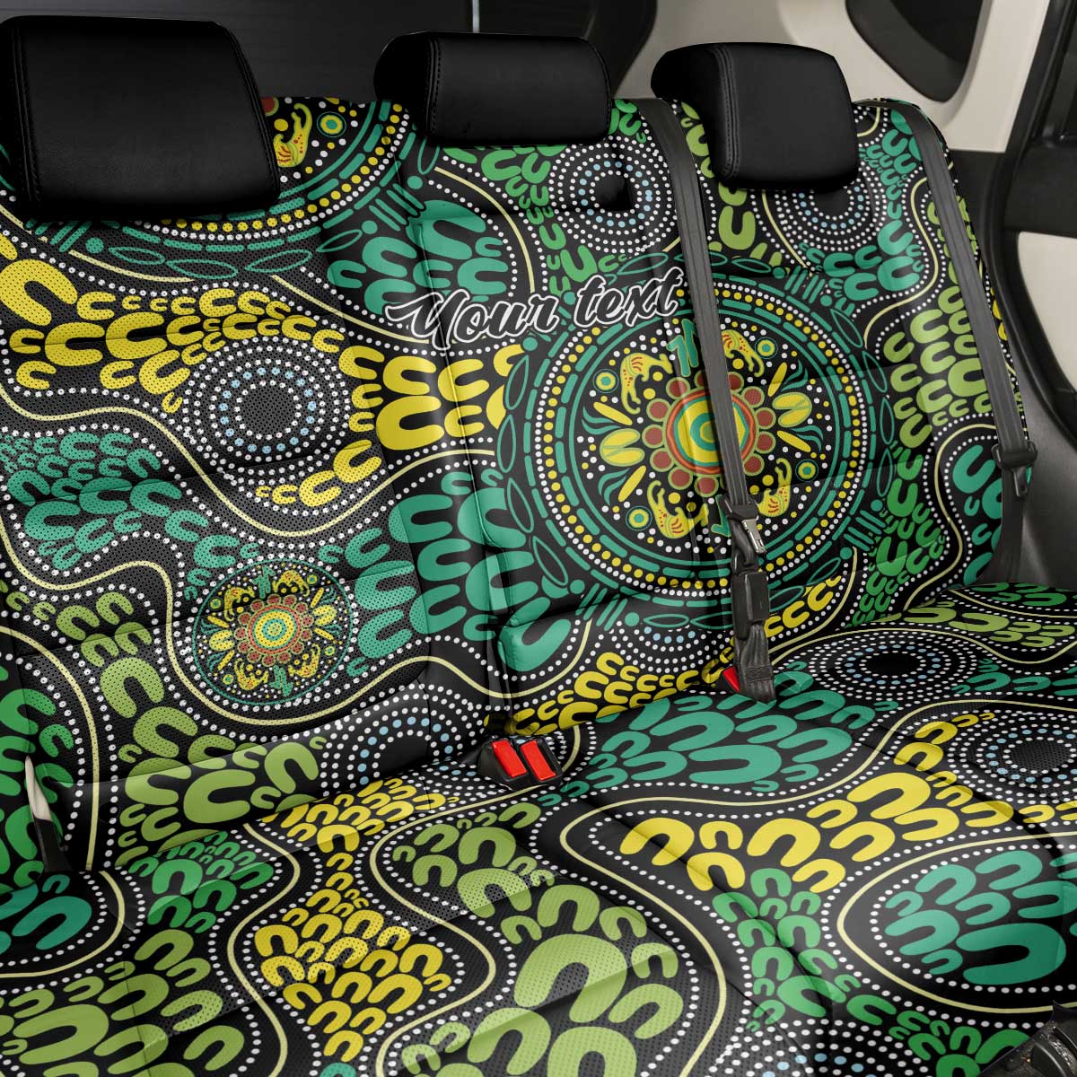 Personalised Aboriginal Art People Symbol Back Car Seat Cover