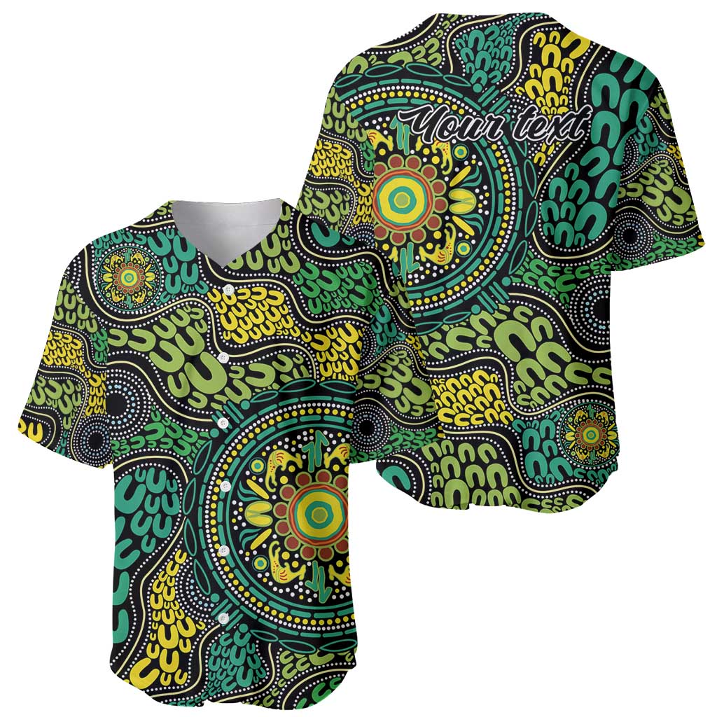 Personalised Aboriginal Art People Symbol Baseball Jersey