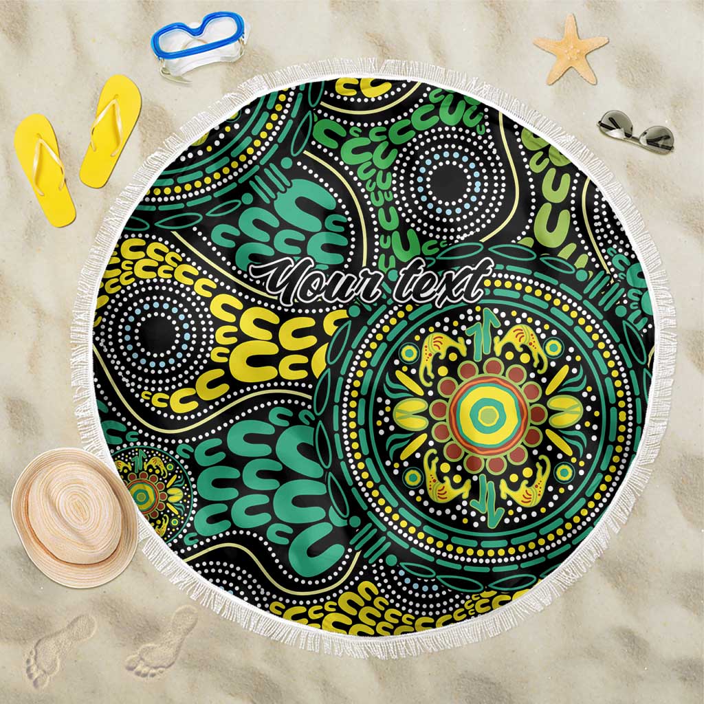 Personalised Aboriginal Art People Symbol Beach Blanket