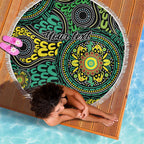Personalised Aboriginal Art People Symbol Beach Blanket