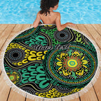Personalised Aboriginal Art People Symbol Beach Blanket