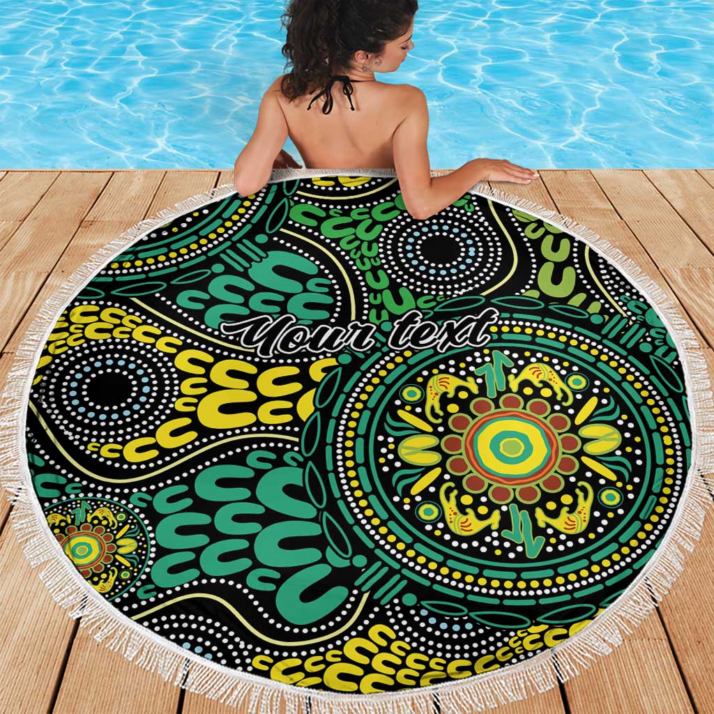 Personalised Aboriginal Art People Symbol Beach Blanket
