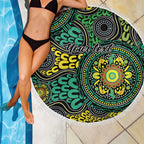 Personalised Aboriginal Art People Symbol Beach Blanket