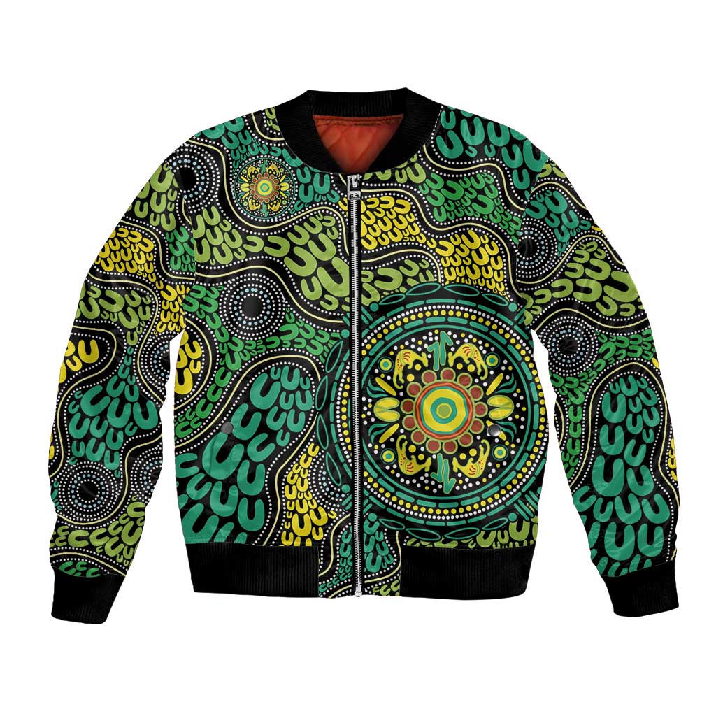 Personalised Aboriginal Art People Symbol Bomber Jacket