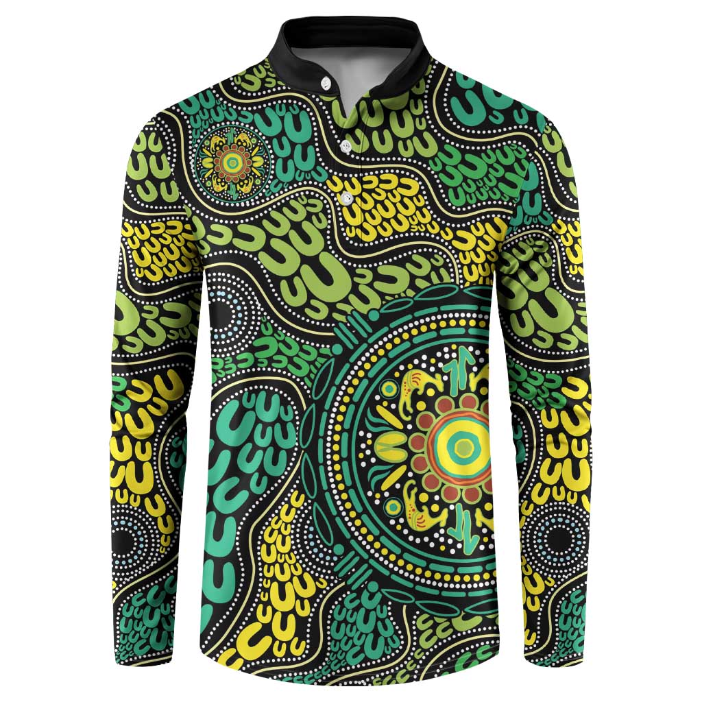 Personalised Aboriginal Art People Symbol Button Sweatshirt