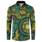 Personalised Aboriginal Art People Symbol Button Sweatshirt