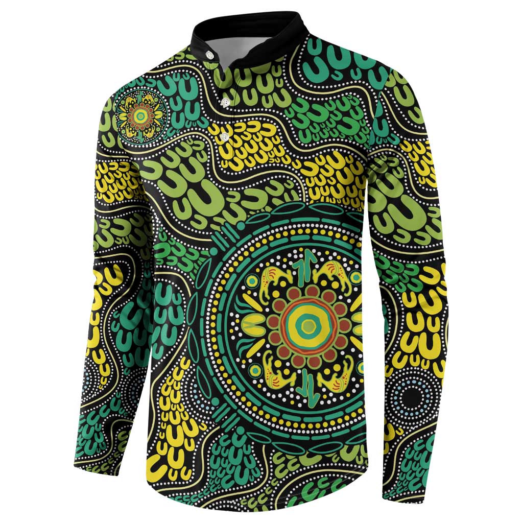 Personalised Aboriginal Art People Symbol Button Sweatshirt