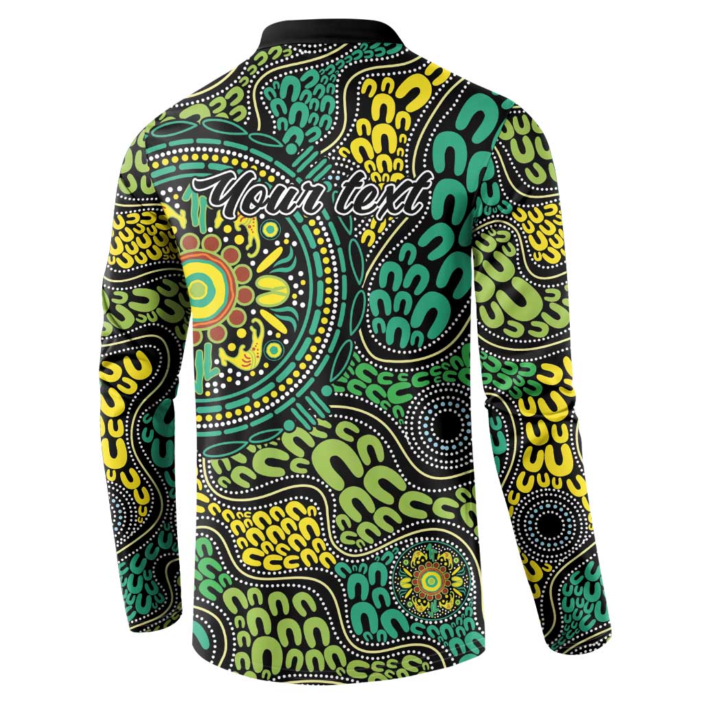 Personalised Aboriginal Art People Symbol Button Sweatshirt