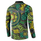 Personalised Aboriginal Art People Symbol Button Sweatshirt