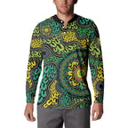 Personalised Aboriginal Art People Symbol Button Sweatshirt