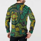 Personalised Aboriginal Art People Symbol Button Sweatshirt