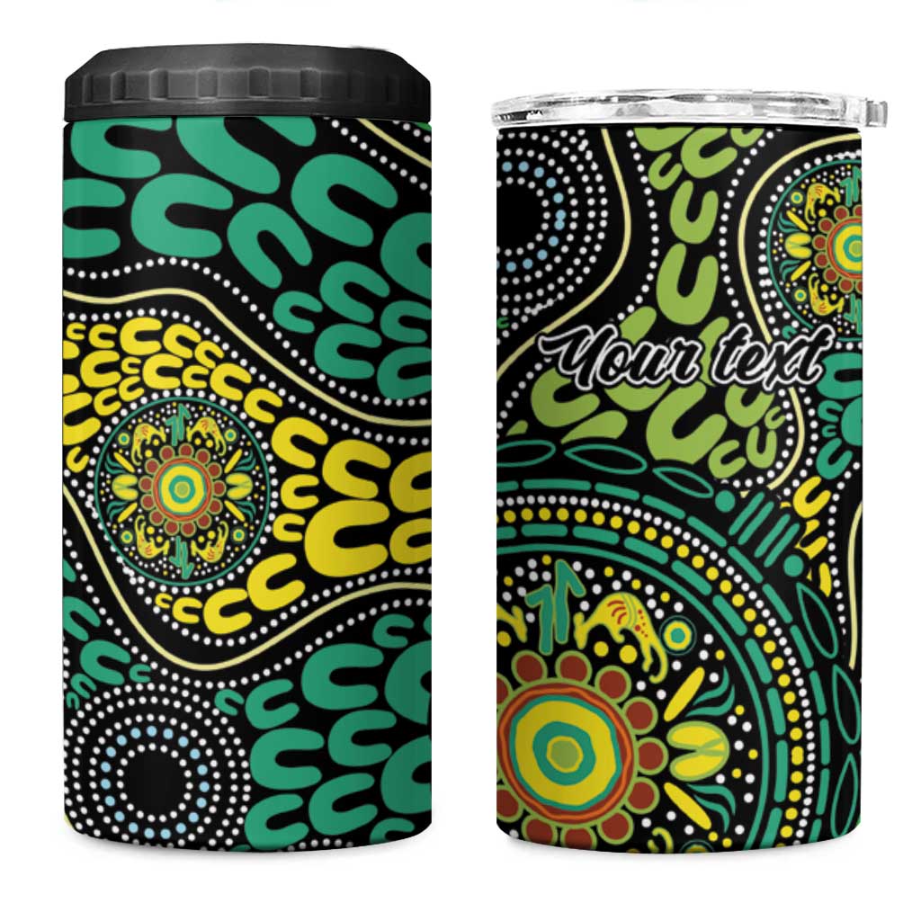 Personalised Aboriginal Art People Symbol 4 in 1 Can Cooler Tumbler