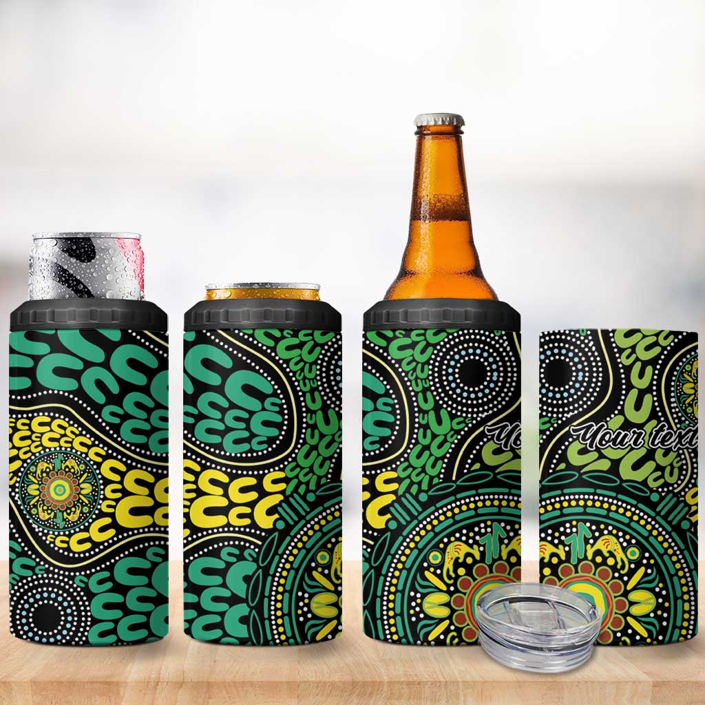 Personalised Aboriginal Art People Symbol 4 in 1 Can Cooler Tumbler