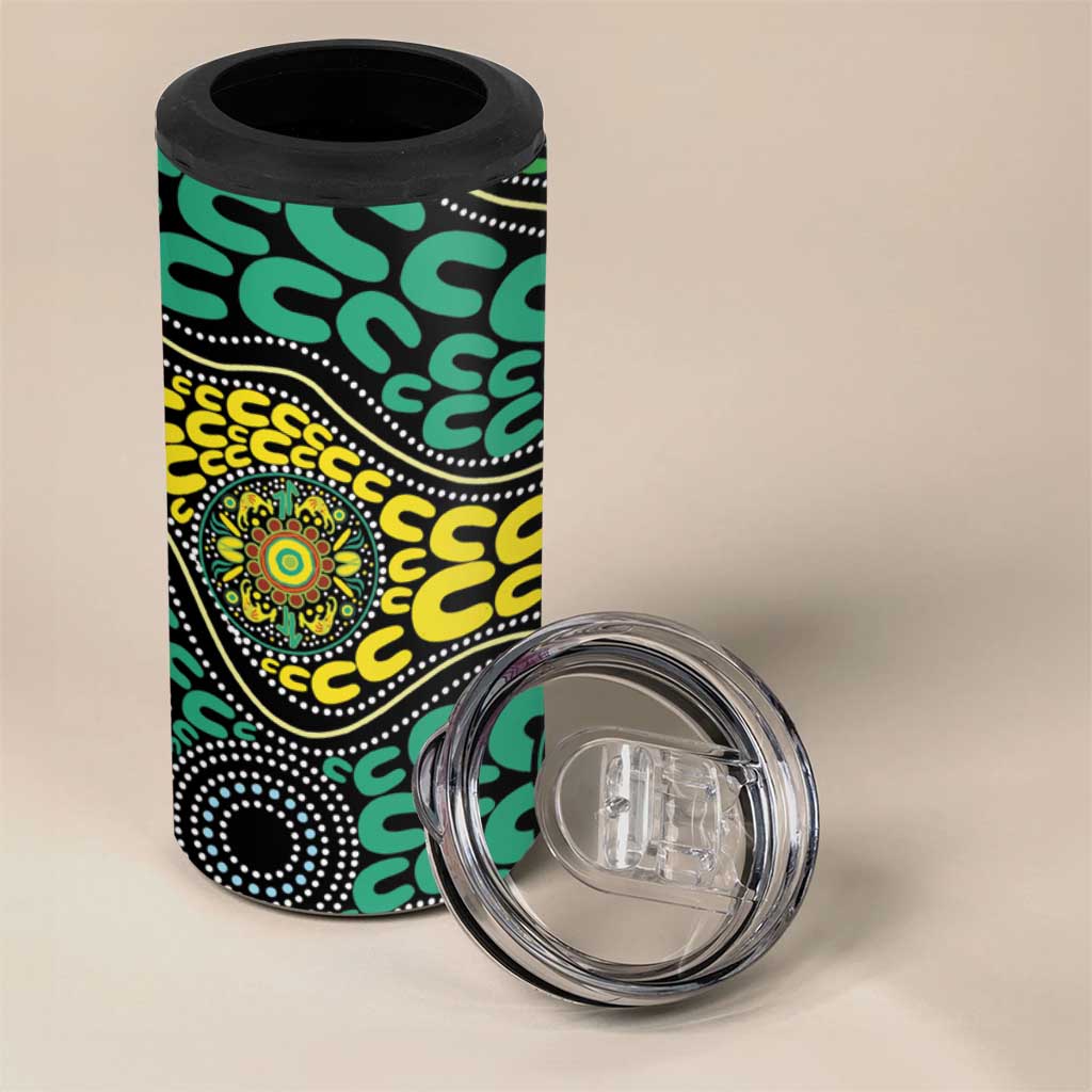 Personalised Aboriginal Art People Symbol 4 in 1 Can Cooler Tumbler