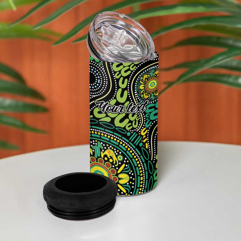 Personalised Aboriginal Art People Symbol 4 in 1 Can Cooler Tumbler