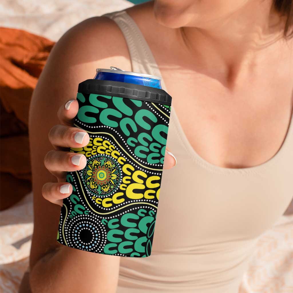 Personalised Aboriginal Art People Symbol 4 in 1 Can Cooler Tumbler