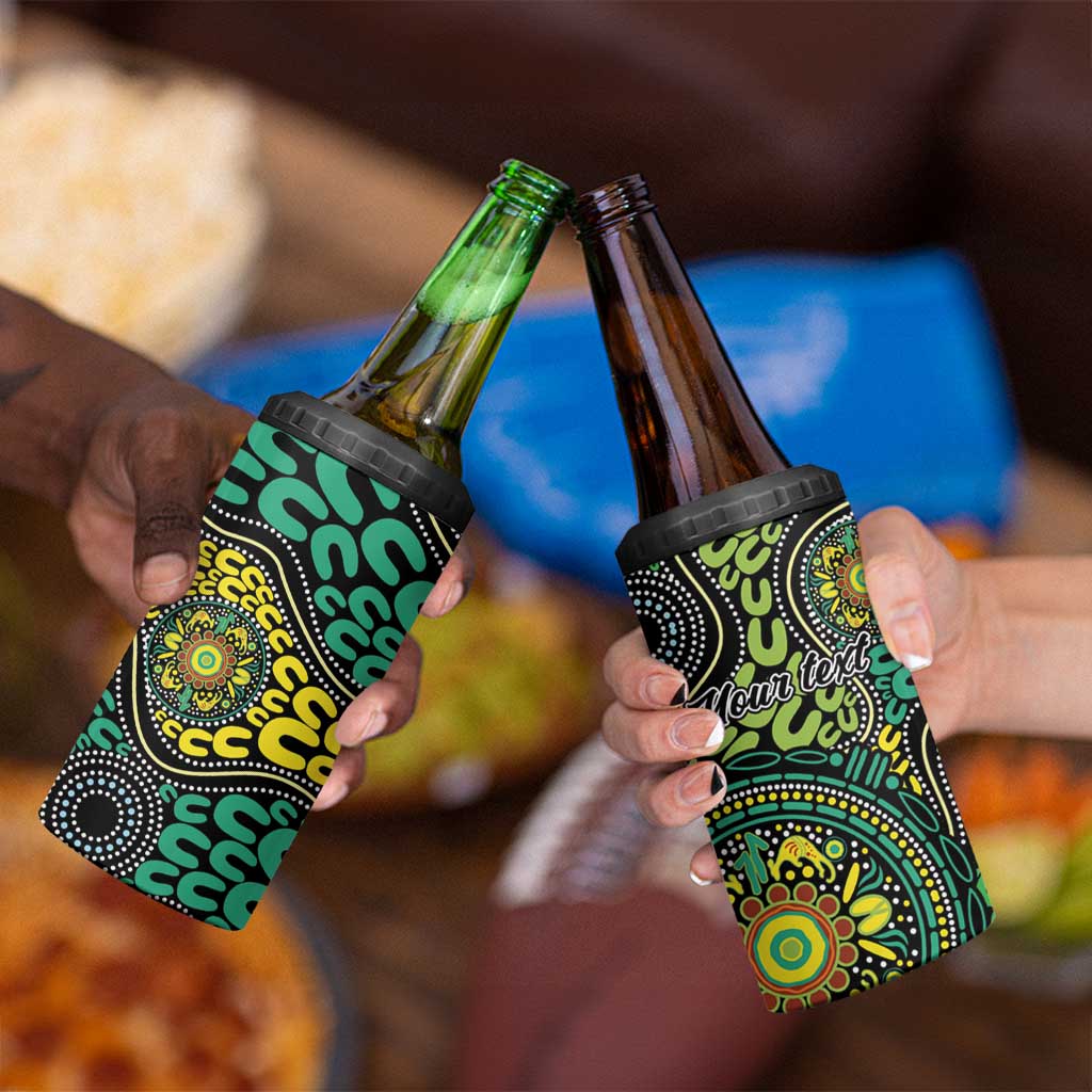 Personalised Aboriginal Art People Symbol 4 in 1 Can Cooler Tumbler