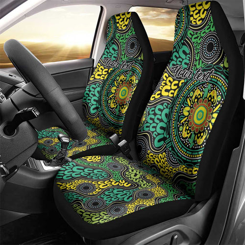 Personalised Aboriginal Art People Symbol Car Seat Cover