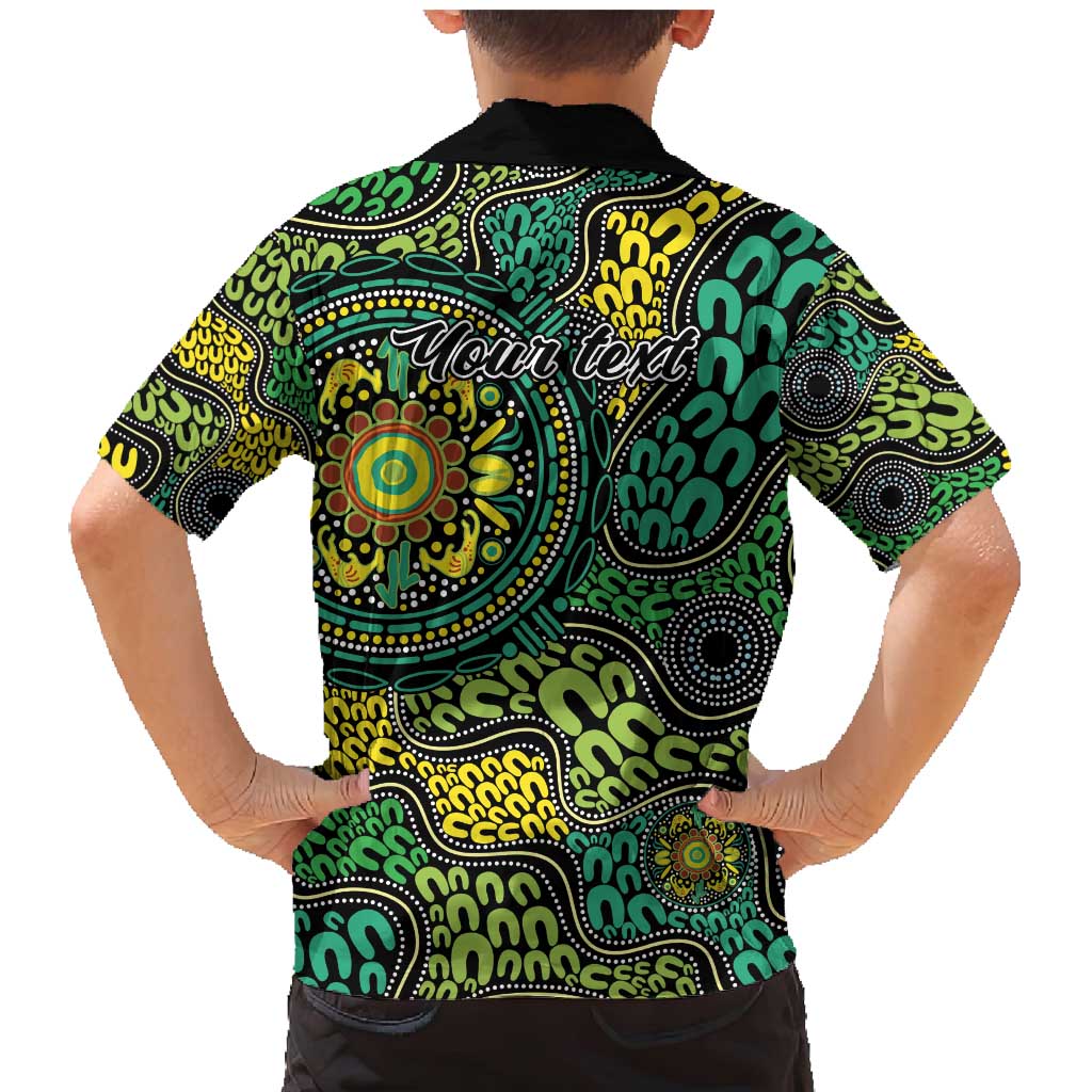 Personalised Aboriginal Art People Symbol Family Matching Mermaid Dress and Hawaiian Shirt