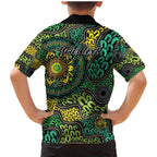 Personalised Aboriginal Art People Symbol Family Matching Mermaid Dress and Hawaiian Shirt