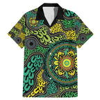 Personalised Aboriginal Art People Symbol Family Matching Mermaid Dress and Hawaiian Shirt