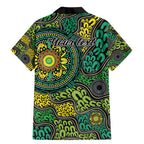 Personalised Aboriginal Art People Symbol Family Matching Mermaid Dress and Hawaiian Shirt