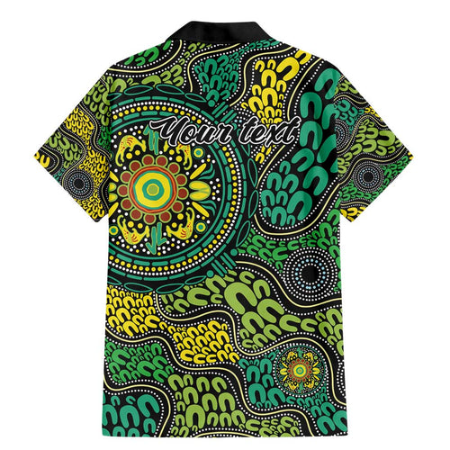 Personalised Aboriginal Art People Symbol Family Matching Mermaid Dress and Hawaiian Shirt