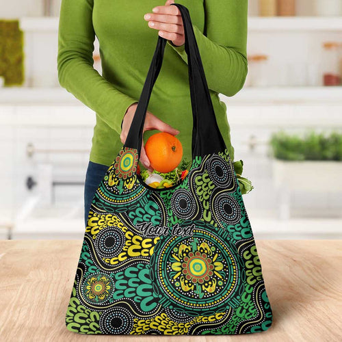 Personalised Aboriginal Art People Symbol Grocery Bag