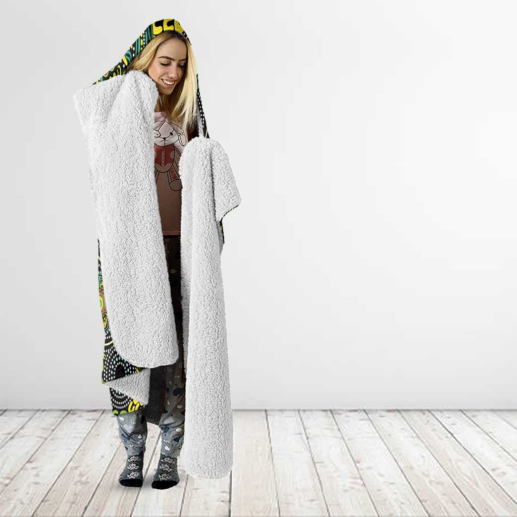 Personalised Aboriginal Art People Symbol Hooded Blanket