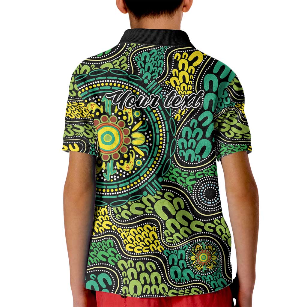 Personalised Aboriginal Art People Symbol Kid Polo Shirt