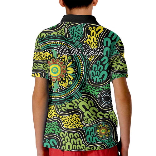 Personalised Aboriginal Art People Symbol Kid Polo Shirt