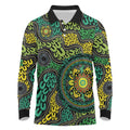 Personalised Aboriginal Art People Symbol Long Sleeve Polo Shirt