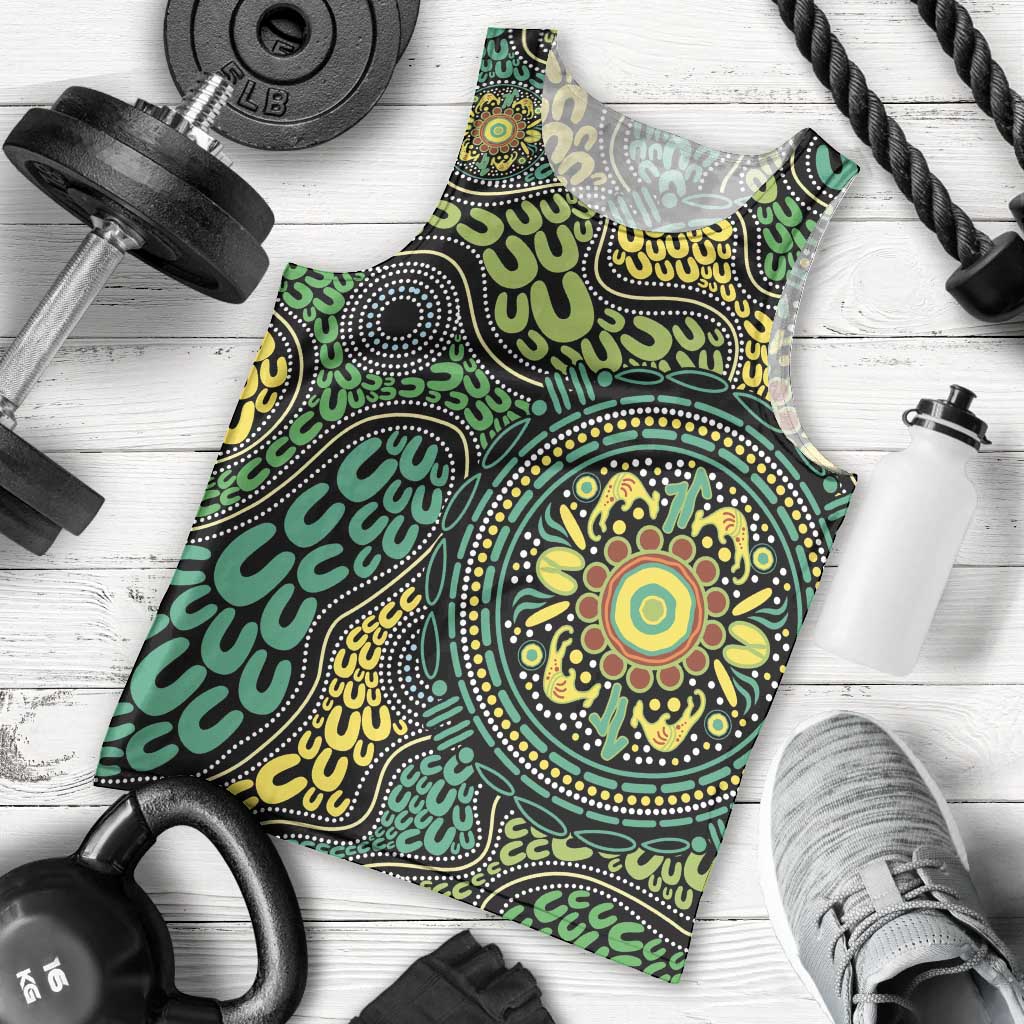 Personalised Aboriginal Art People Symbol Men Tank Top