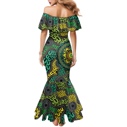 Personalised Aboriginal Art People Symbol Mermaid Dress
