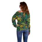 Personalised Aboriginal Art People Symbol Off Shoulder Sweater