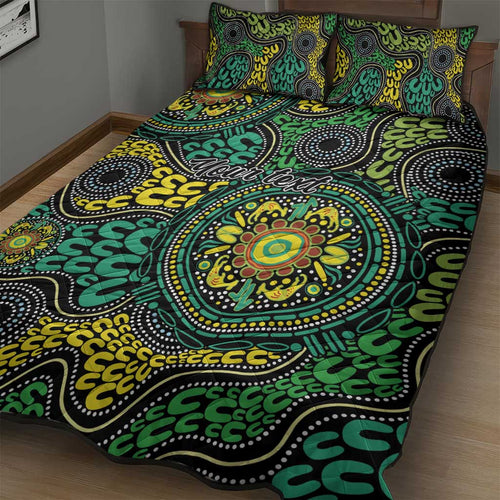 Personalised Aboriginal Art People Symbol Quilt Bed Set