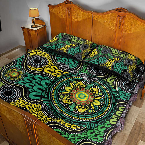 Personalised Aboriginal Art People Symbol Quilt Bed Set