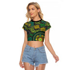 Personalised Aboriginal Art People Symbol Raglan Cropped T Shirt