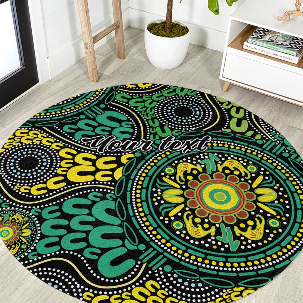 Personalised Aboriginal Art People Symbol Round Carpet